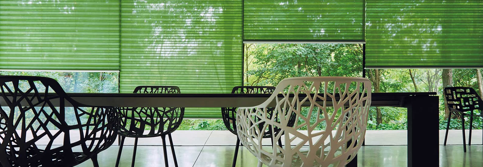 Int. Pleated blinds